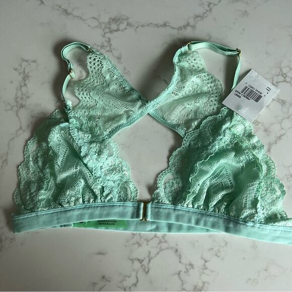 New Honeydew Prickly Pear Seafoam Green Lace Bralette Womens size L - Picture 1 of 5